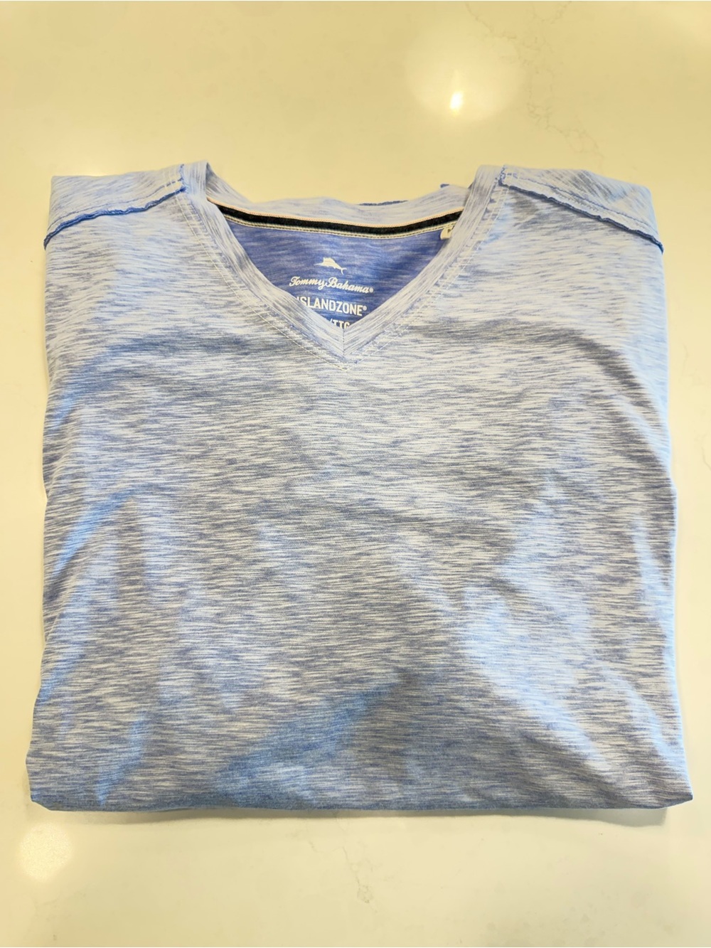 Tommy Bahama Light Blue Heathered V-Neck Shirt